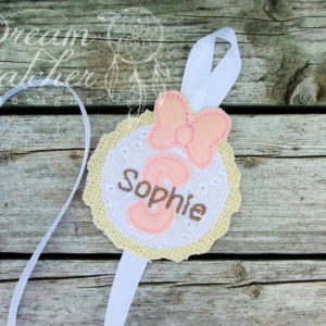 In The Hoop Blank Bow Scalloped Bow Holder Felt Embroidery Design