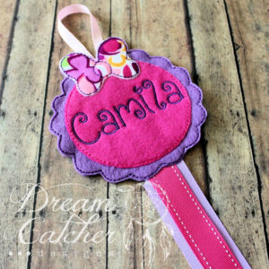 In The Hoop Blank Bow Scalloped Bow Holder Felt Embroidery Design
