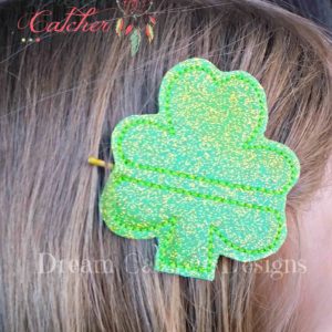 In The Hoop Shamrock Bobby Pin Felt Embroidery Design