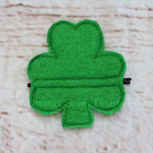 In The Hoop Shamrock Bobby Pin Felt Embroidery Design