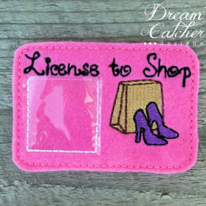 In The Hoop Felt License to Shop License Pretend Play Embroidery Design