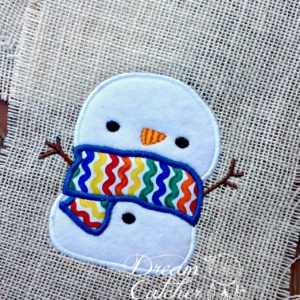 SnoKids 1 Snowman Christmas Winter Applique Embroidery Design