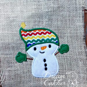 SnoKids 2 Snowman Christmas Winter Applique Embroidery Design