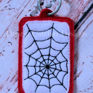 In The Hoop Spiderweb Felt Luggage Tag Embroidery Design