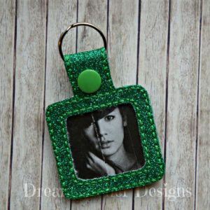 In The Hoop Square Picture Frame Key Fob Embroidery Design