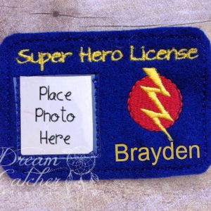 In The Hoop Felt Super Hero License Pretend Play Embroidery Design