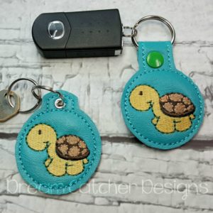 In The Hoop Cute Turtle Key Fob Keychain Felt Embroidery Design
