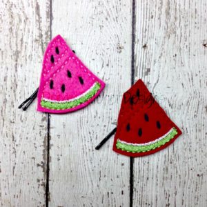 In The Hoop Watermelon Bobby Pin Felt Embroidery Design