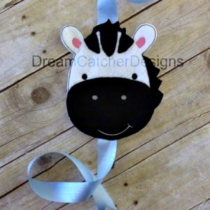 In The Hoop Zebra Bow Holder Felt Embroidery Design