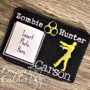 In The Hoop Felt Zombie Hunter License Pretend Play Embroidery Design