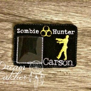 In The Hoop Felt Zombie Hunter License Pretend Play Embroidery Design