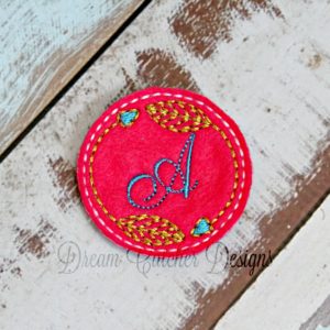 In The Hoop Arrow Circle Monogram Feltie Embroidery Design