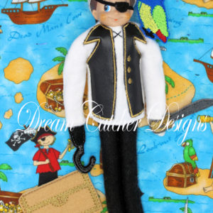 In The Hoop Pirate Treasure Chest Elf Doll Prop Feltie Embroidery Design