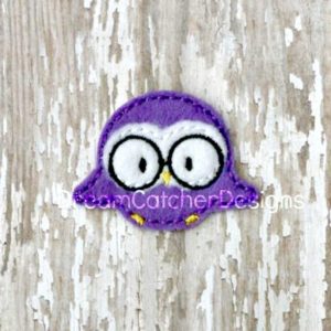 In The Hoop Geeky Owl Feltie Embroidery Design