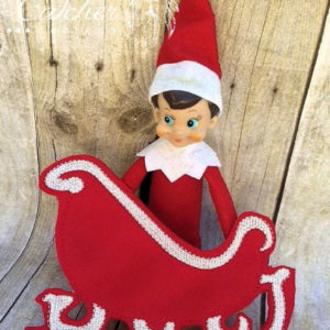 In The Hoop Elf Oversized Santa Sleigh Feltie Embroidery Design