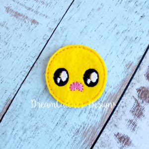 In The Hoop Frightened Smiley Face Feltie Embroidery Design