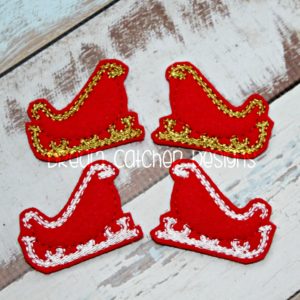 In The Hoop Santa Sleigh Feltie Embroidery Design