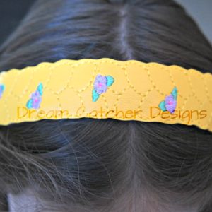 In The Hoop Floral Braided Headband Feltie Embroidery Design