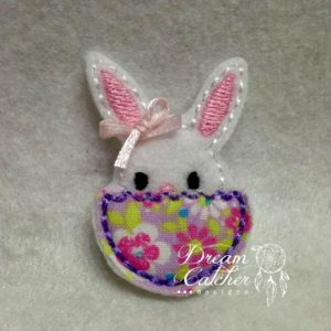 In The Hoop Bunny in Egg Easter Feltie Embroidery Design