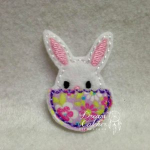 In The Hoop Bunny in Egg Easter Feltie Embroidery Design