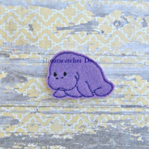 In The Hoop Cute Manatee Feltie Embroidery Design