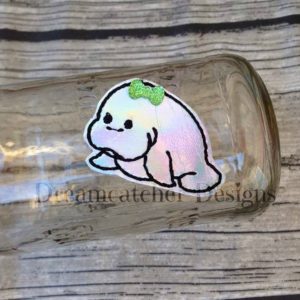 In The Hoop Cute Manatee Feltie Embroidery Design