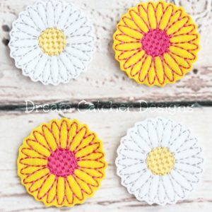 In The Hoop Daisy Flower Feltie Embroidery Design