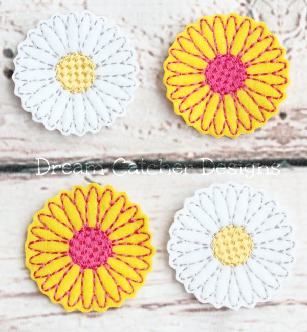 In The Hoop Daisy Flower Feltie Embroidery Design - The Creative Frenzy