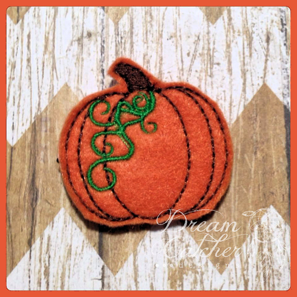 In The Hoop Deco Pumpkin Feltie Embroidery Design - The Creative Frenzy