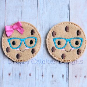 In The Hoop Geeky Cookie Feltie Embroidery Design