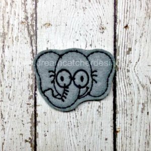 In The Hoop Geeky Elephant Feltie Embroidery Design
