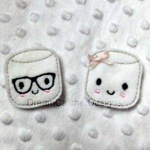 In The Hoop Geeky Marshmallow  Feltie Embroidery Design