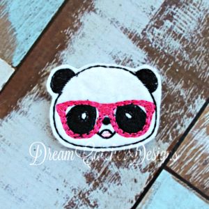 In The Hoop Geeky Panda Feltie Embroidery Design