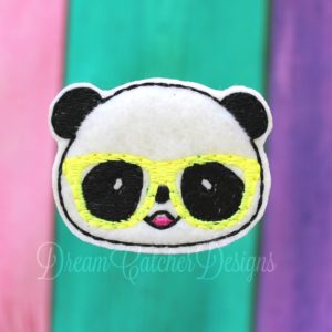 In The Hoop Geeky Panda Feltie Embroidery Design