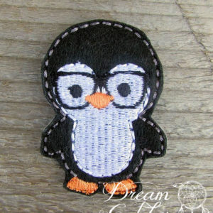 In The Hoop Geeky Penguin Feltie Embroidery Design