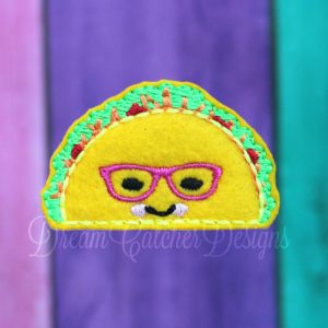 In The Hoop Geeky Taco Feltie Embroidery Design