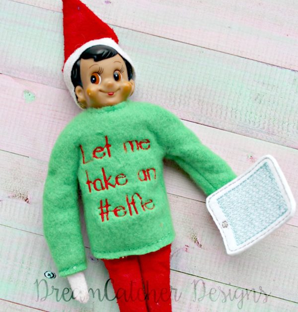 In The Hoop Ipad Tablet Elf Doll Prop Feltie Embroidery Design - The ...