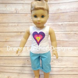In The Hoop Blank Doll Tank Top 18″ Doll Embroidery Design