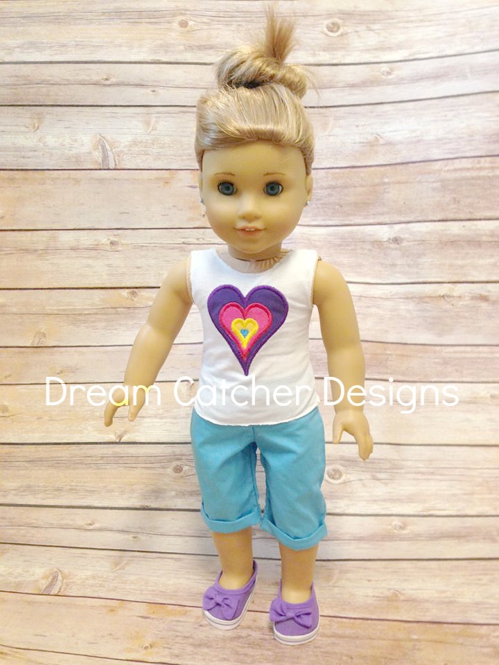 In The Hoop Blank Doll Tank Top 18″ Doll Embroidery Design - The ...