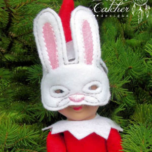 In The Hoop Elf Bunny Rabbit Mask Elf/Doll Christmas Feltie Embroidery Design