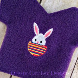 In The Hoop Bunny in Egg Doll T-Shirt Top 18″ Doll Embroidery Design