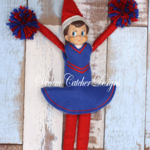 In The Hoop Cheerleader Cheerleading Cheer Bundle Set Elf/Doll Christmas Embroidery Design