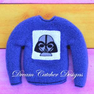 In The Hoop Dee Vee Space Wars Villian Holiday Sweater Elf/Doll Christmas Embroidery Design