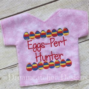 In The Hoop Eggs-Pert Hunter Doll T-Shirt Top 18″ Doll Embroidery Design