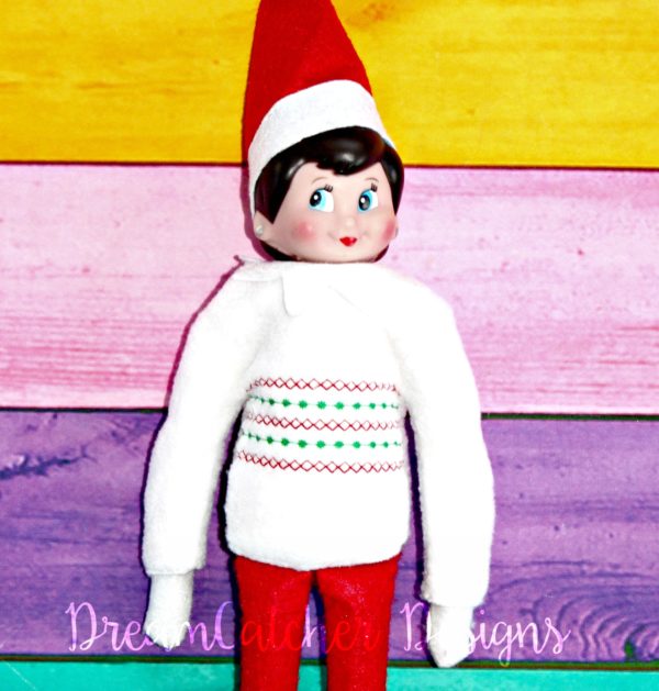 In The Hoop Basic Holiday Sweater Elf/Doll Christmas Embroidery Design ...