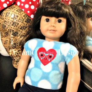 In The Hoop Geeky Heart Doll T-Shirt Top 18″ Doll Embroidery Design