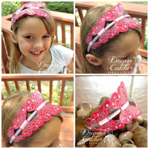 In The Hoop Head Band Dot Butterfly Feltie Embroidery Design