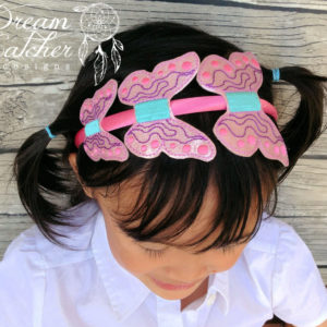 In The Hoop Head Band Dot Butterfly Feltie Embroidery Design