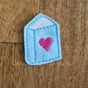 In The Hoop Love Book Heart Feltie Embroidery Design