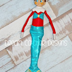 In The Hoop Mermaid Tail and Bandeau Elf/Doll Christmas Embroidery Design